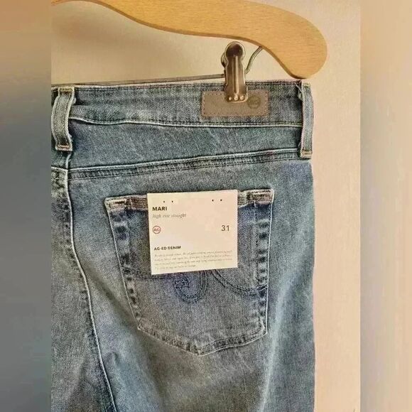 AG Adriano Goldschmied Mari High Rise Straight Jeans Size 31 - Picture 9 of 11